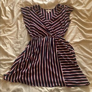 Monteau Navy and Red Striped Dress